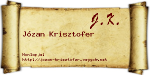 Józan Krisztofer névjegykártya